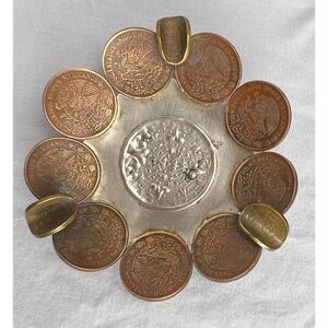 MCM Mexican Coin Ashtray Copper Centavos Mid 70's EUC